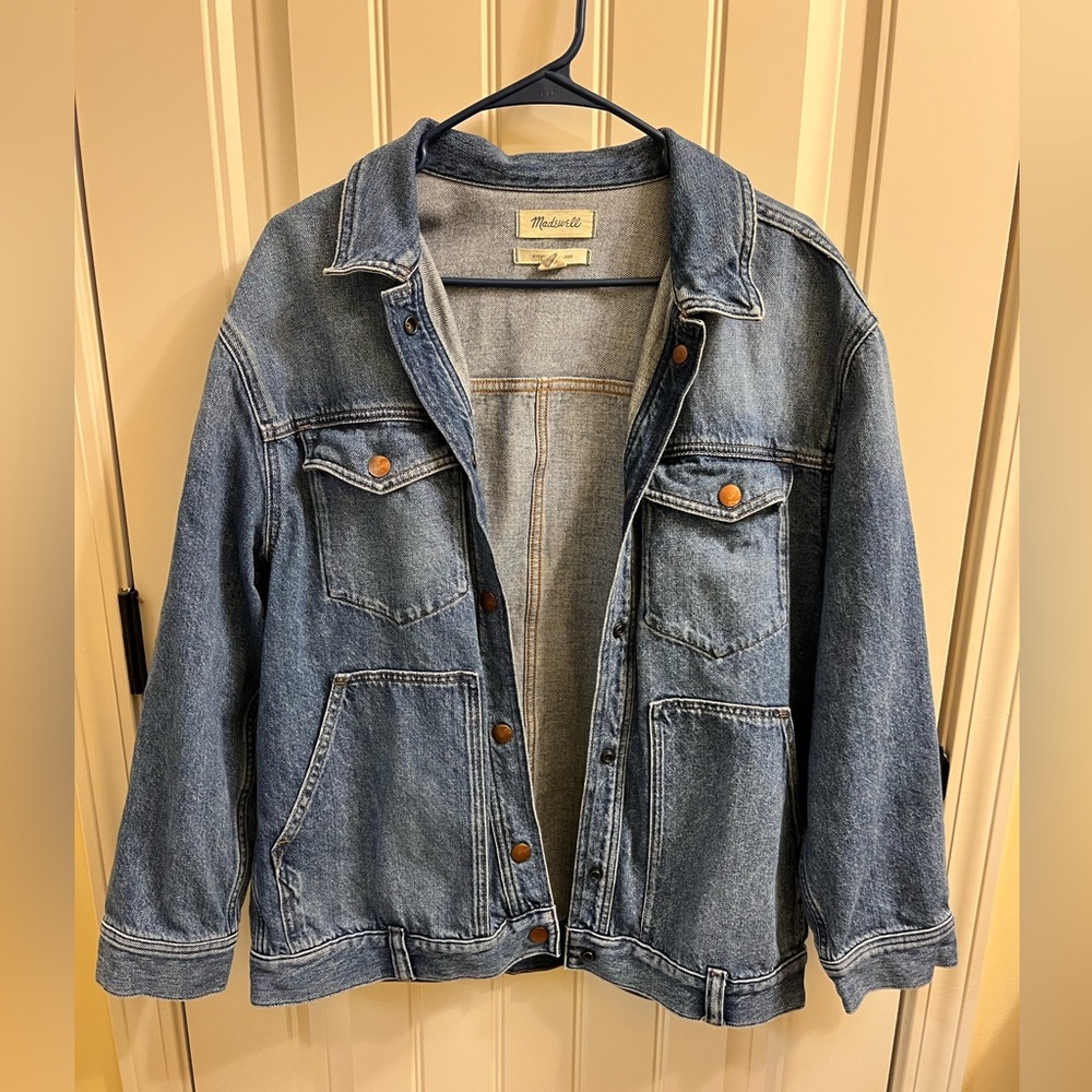Madewell Denim Oversized Trucker Jacket Sentell Wash